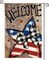 Patriotic 4th of July Garden Flag 12x18 Inch Double Sided Outside, American Stars and Stripes Welcome Wood Grain Yard Outdoor Decoration